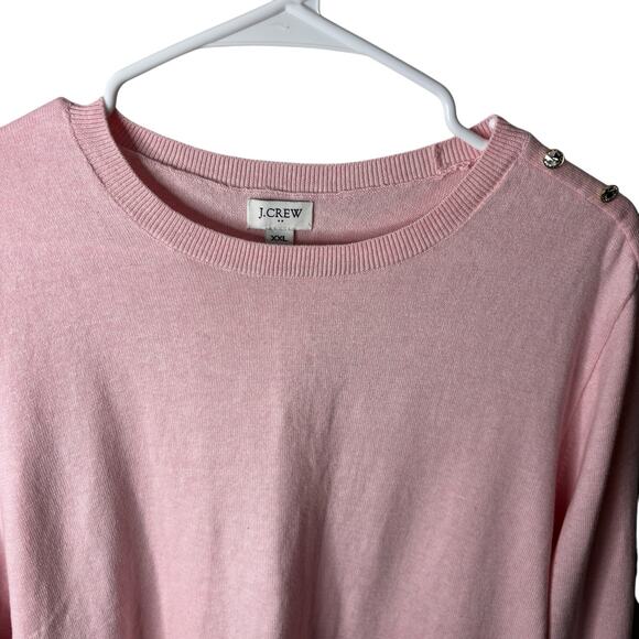 J. Crew Pink Fine Gauge Cotton Pullover Sweater Women’s 2XL  French Capsule NWT - Picture 2 of 11